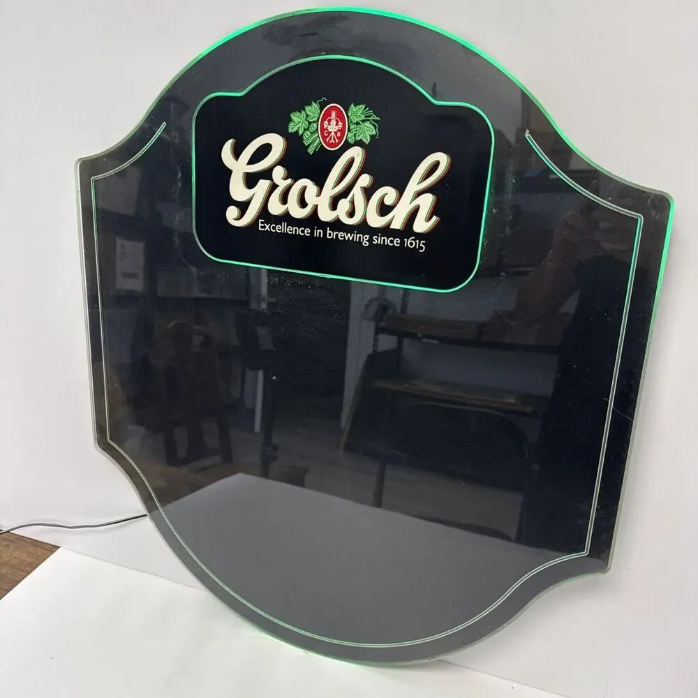 Vintage Grolsch LED Edge Lit Acrylic Bar Menu Message Board Beer Sign